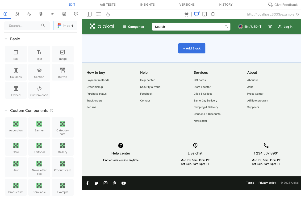 add page component