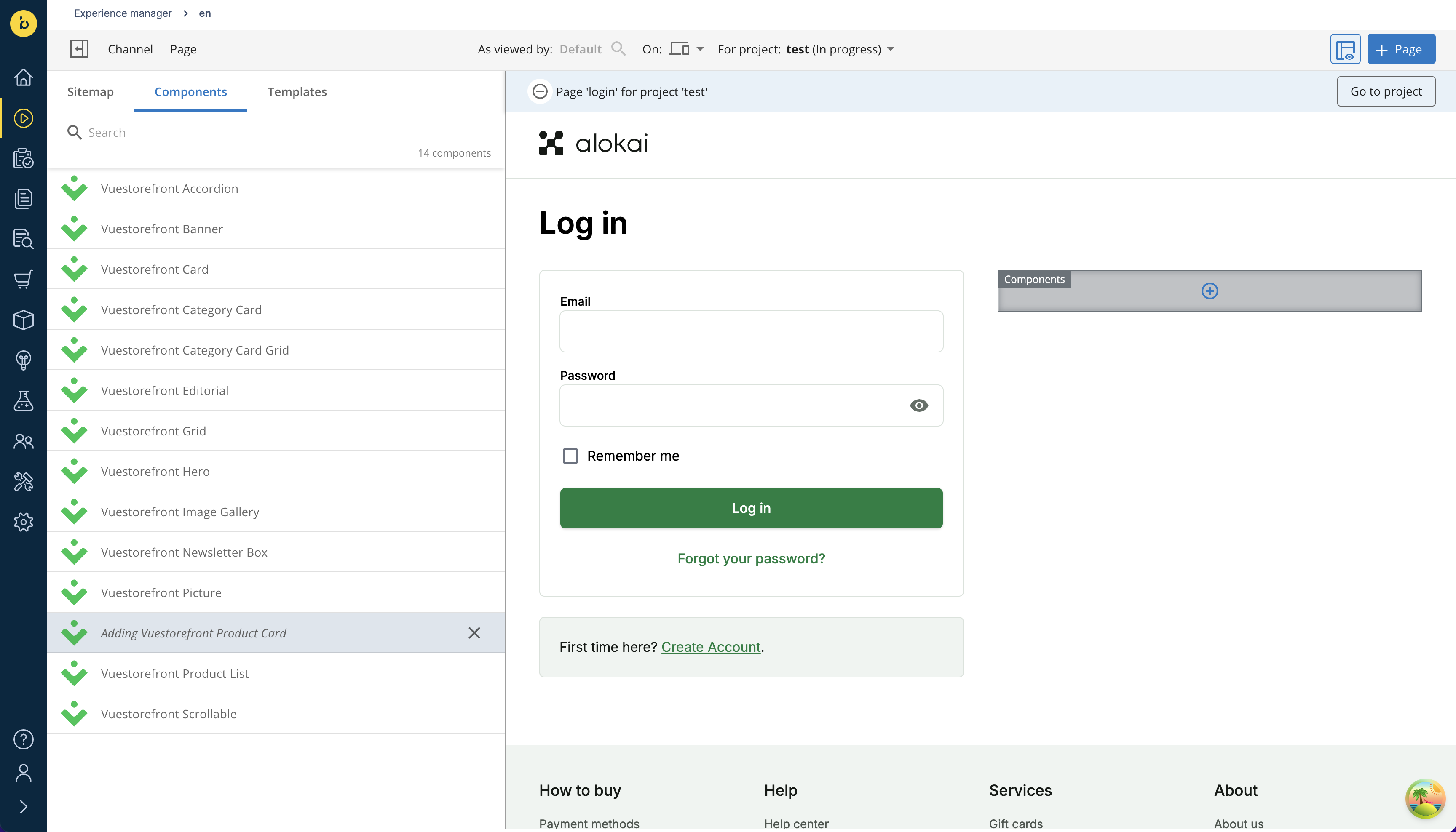 adding component