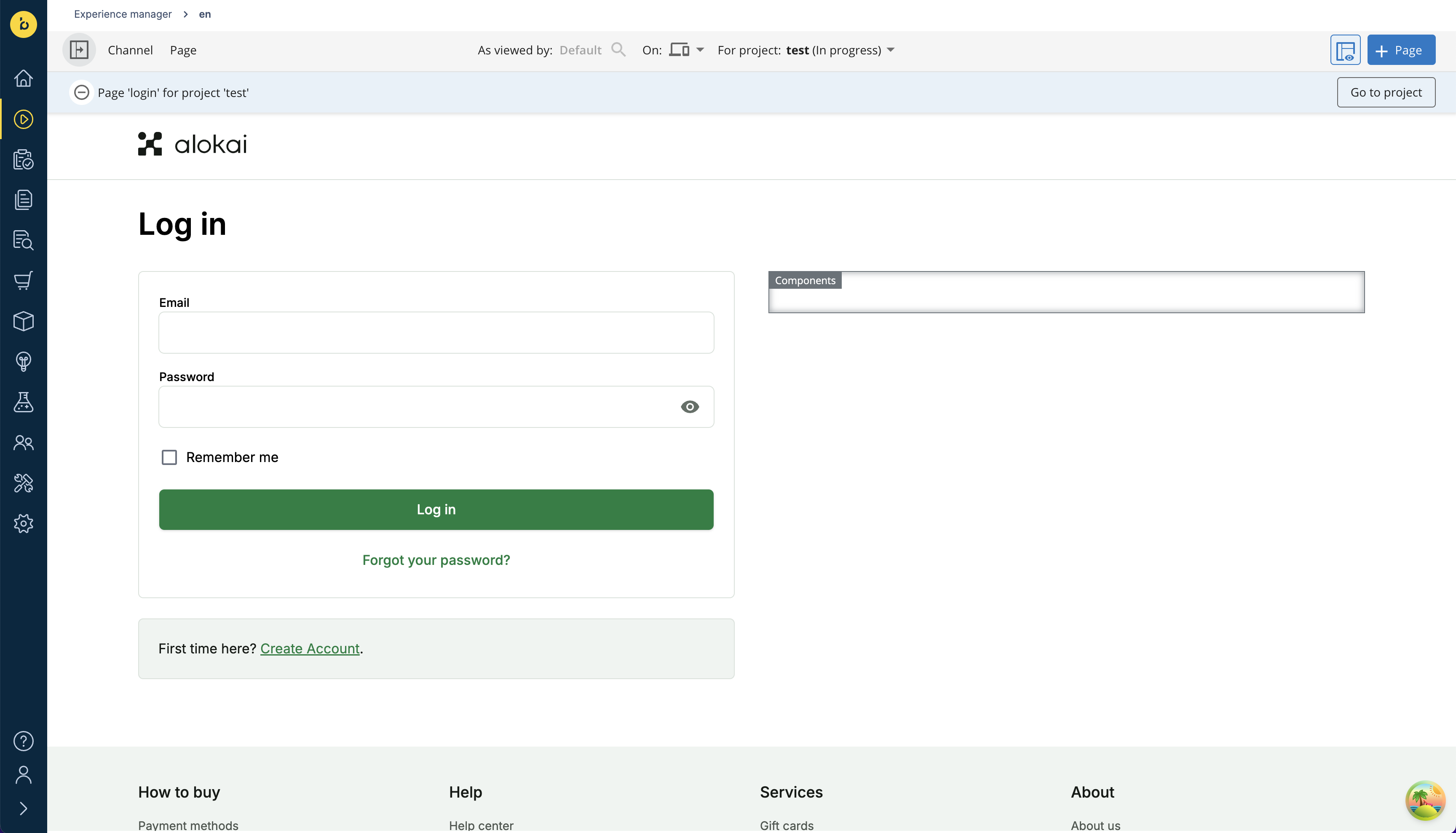 new page container