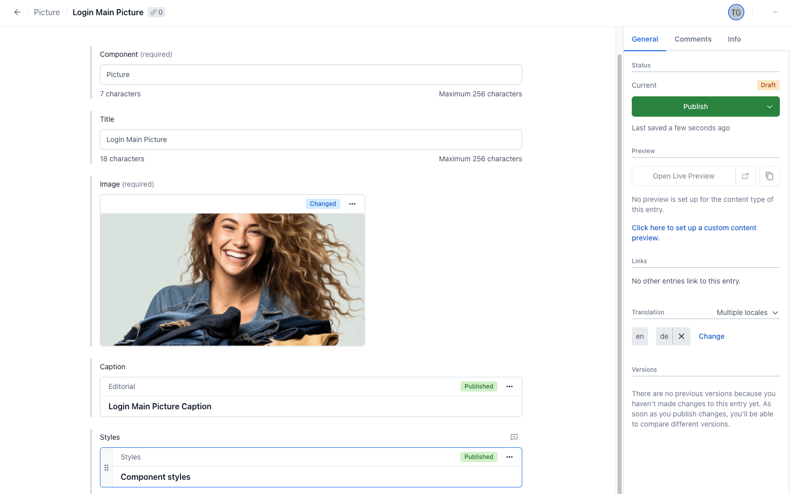 Create new Contentful entry