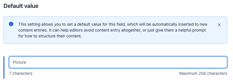 Setting the default field