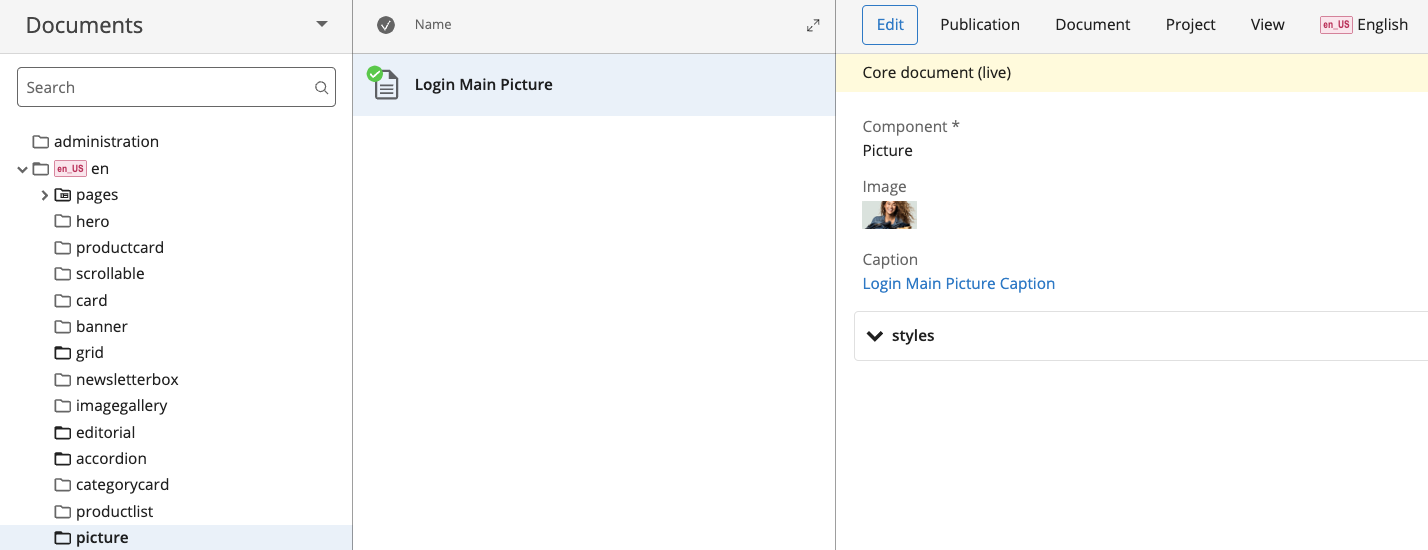 Create picture document