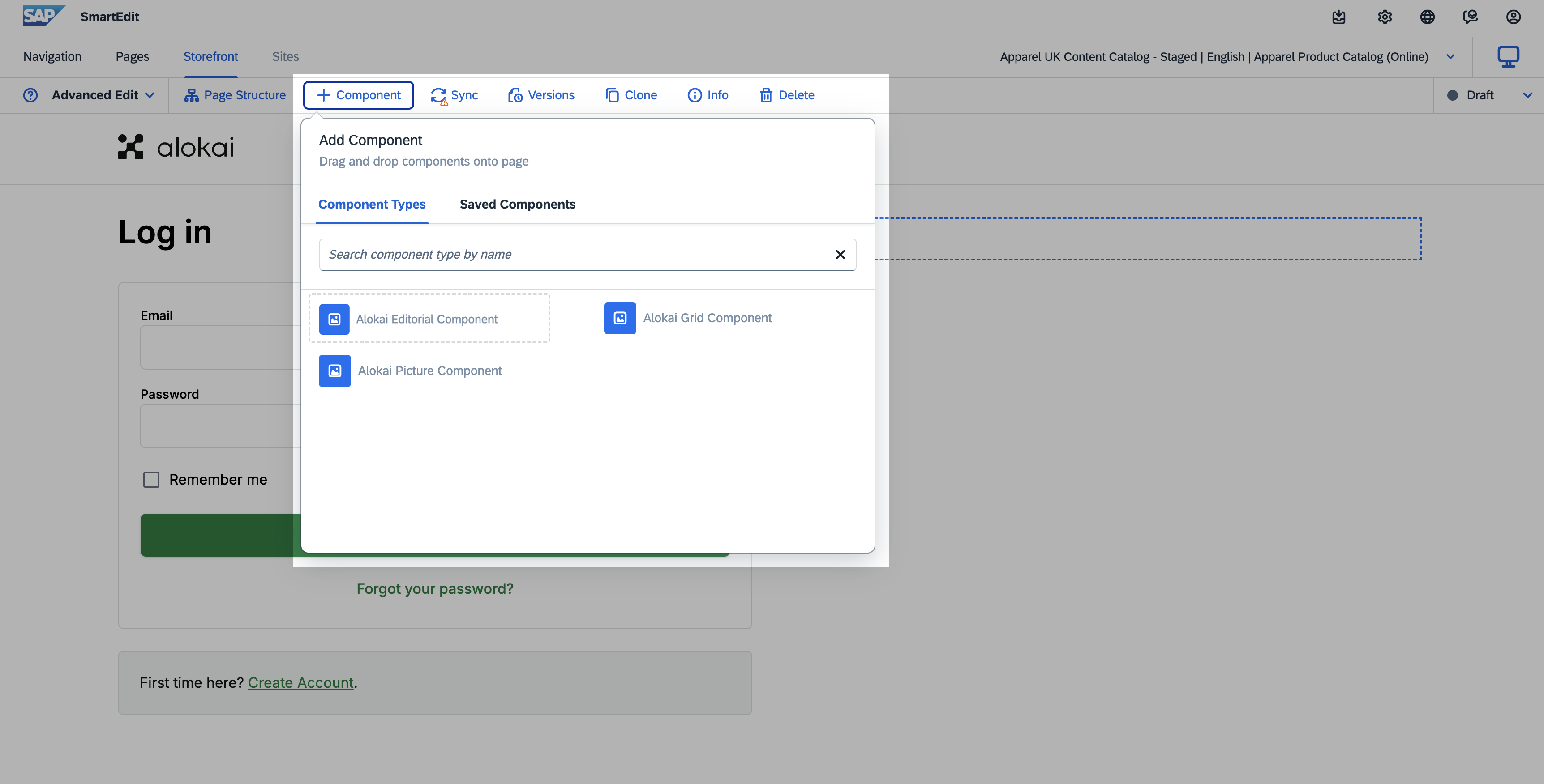 add editorial component to slot