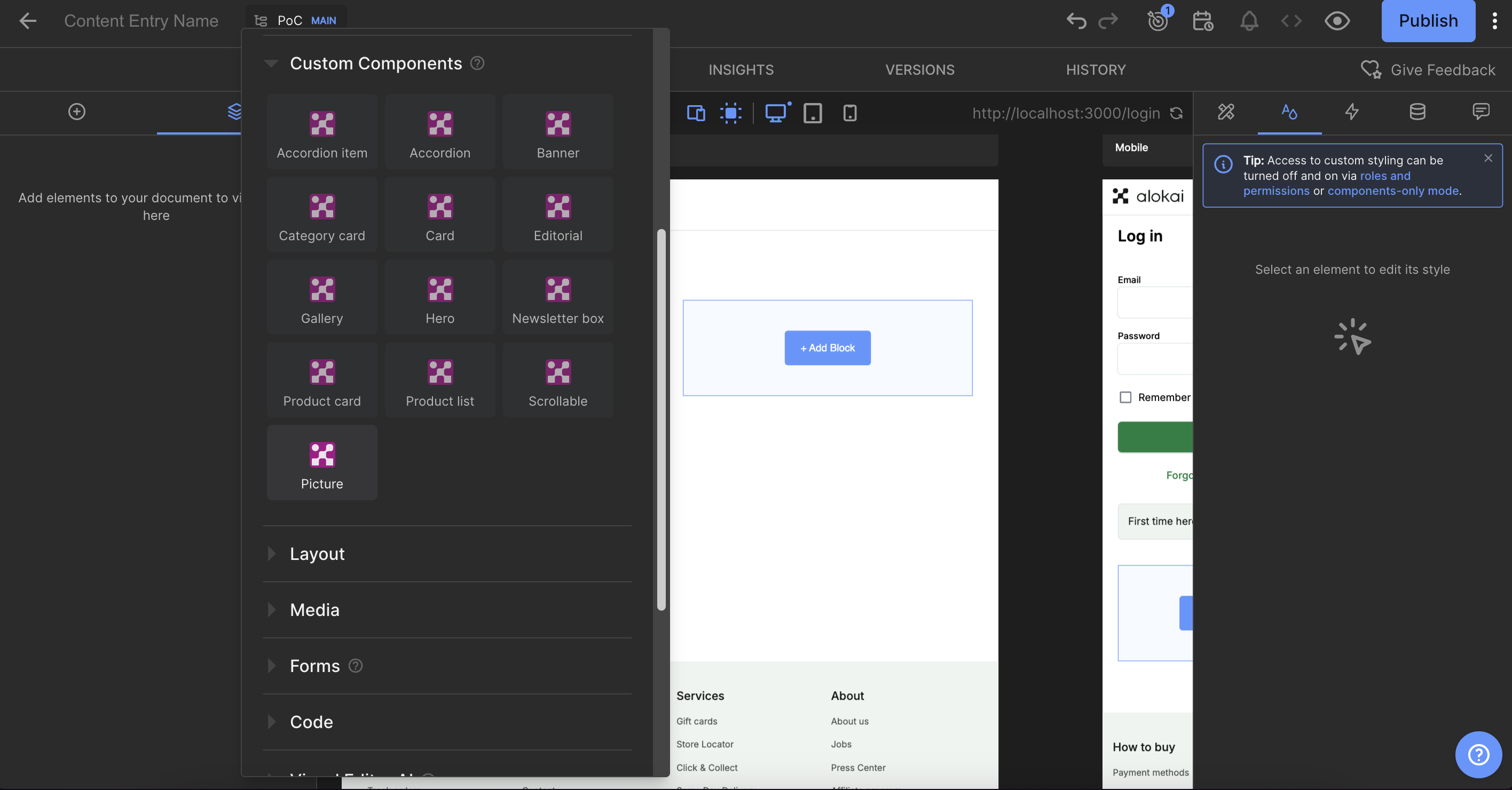 Adding a Picture component