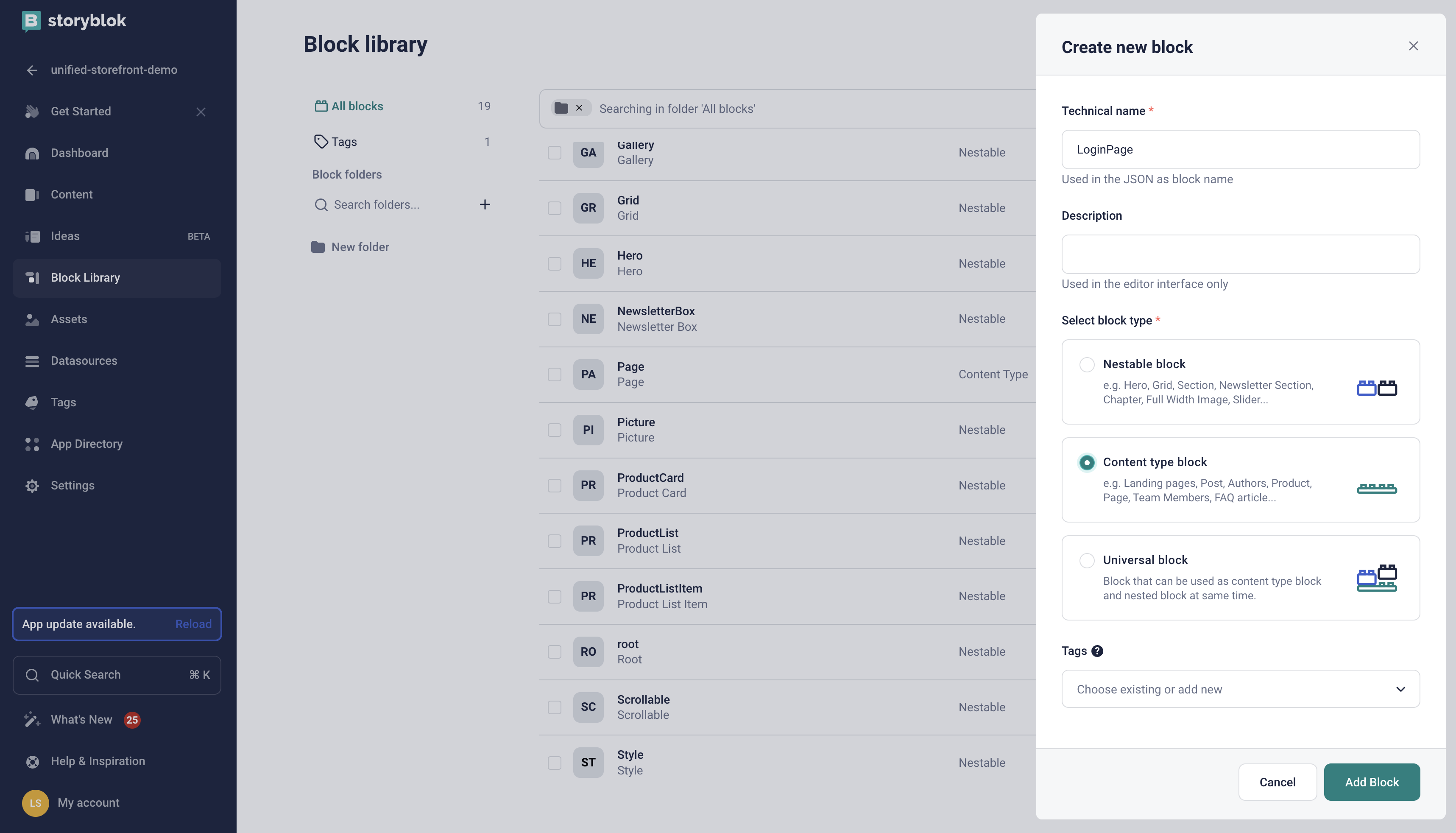 create new content type