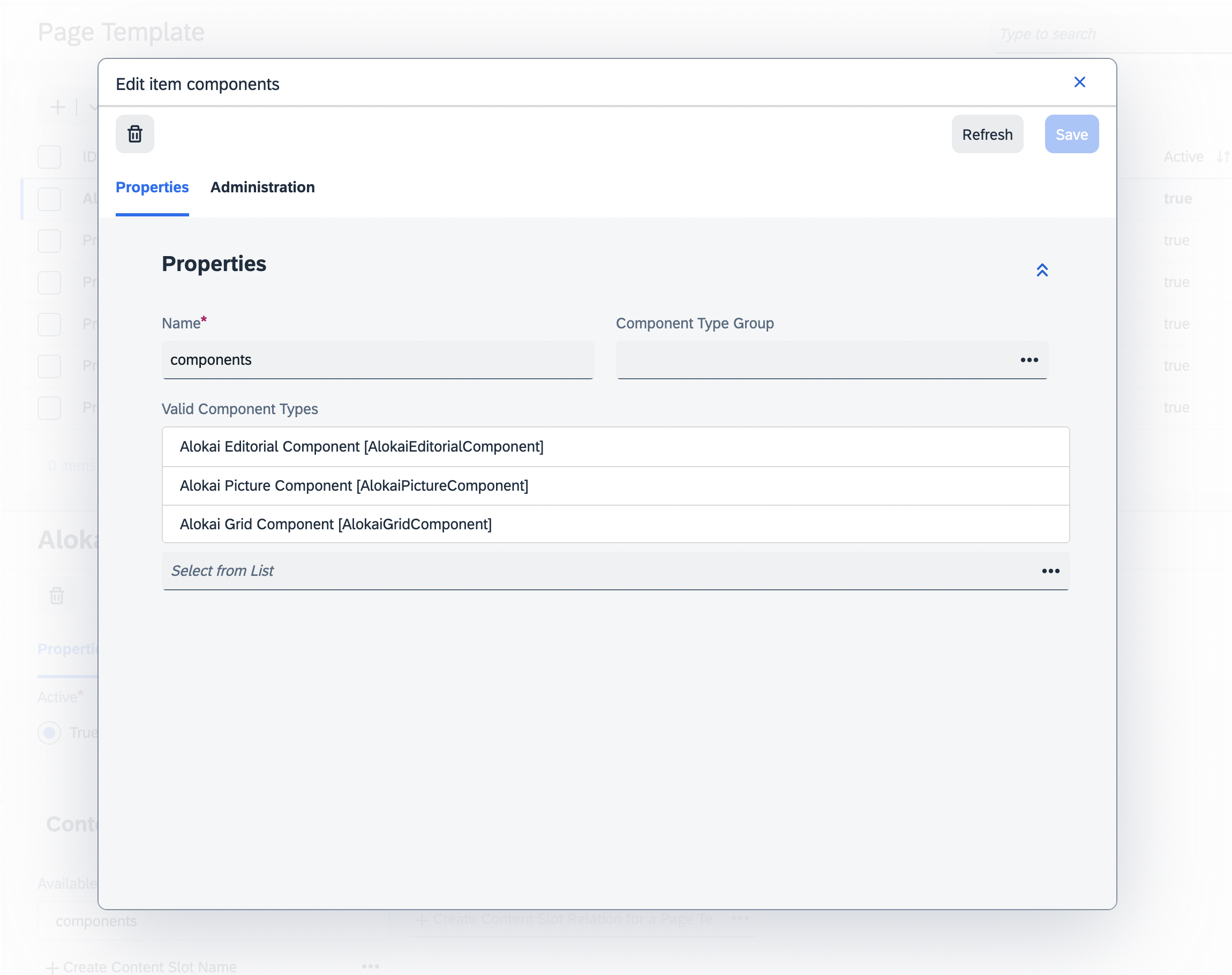 define valid component types