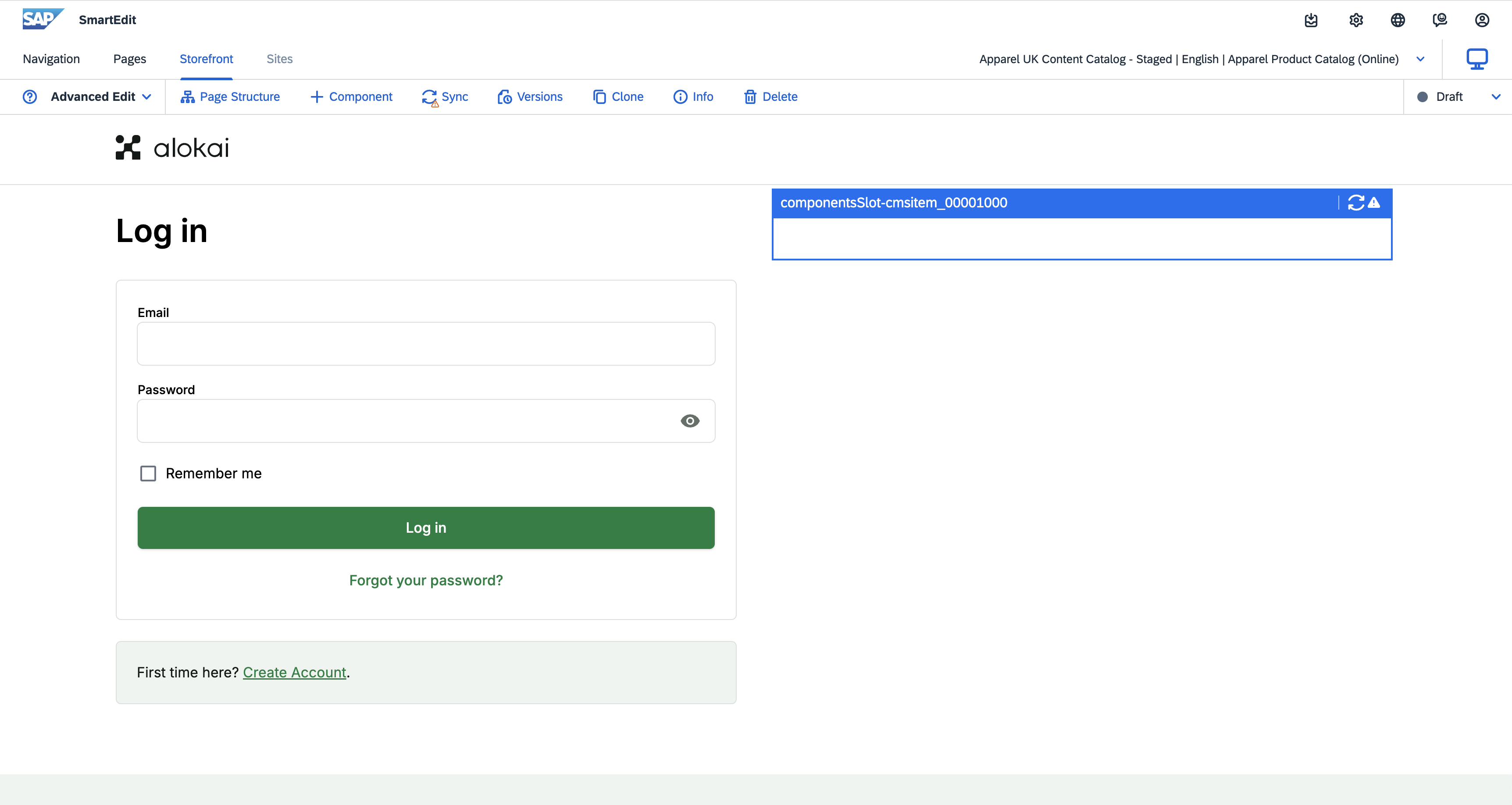 login page initial live preview