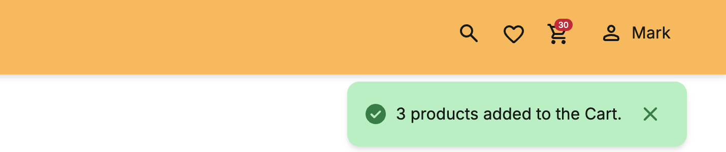 Success notification after re-ordering