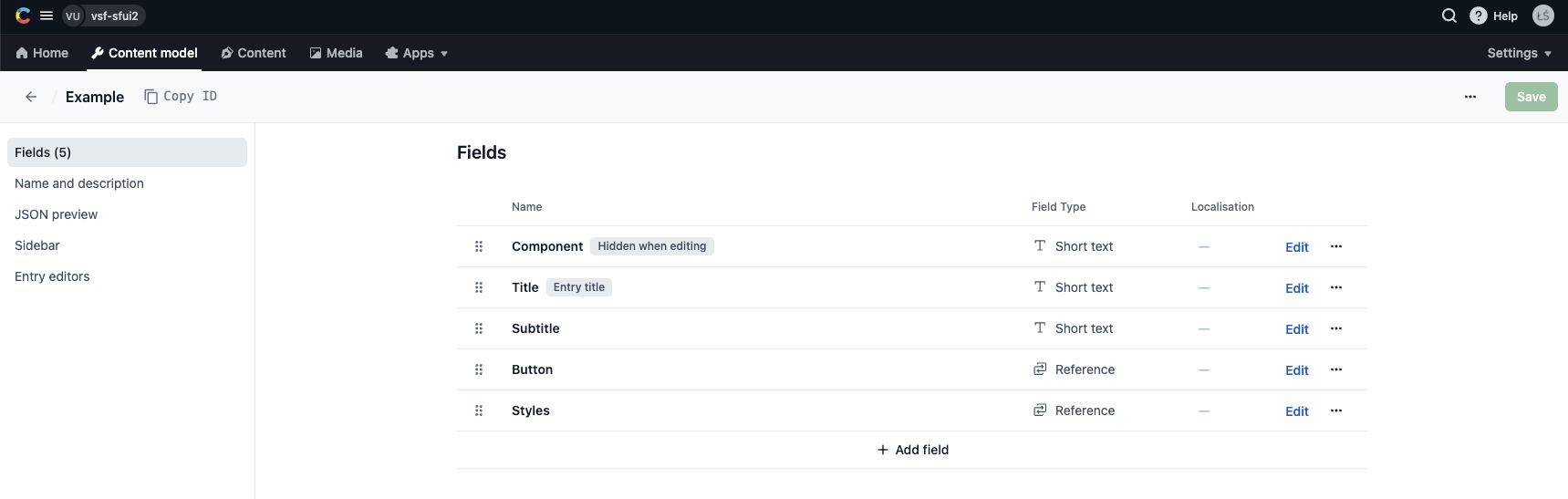 creating components final content type