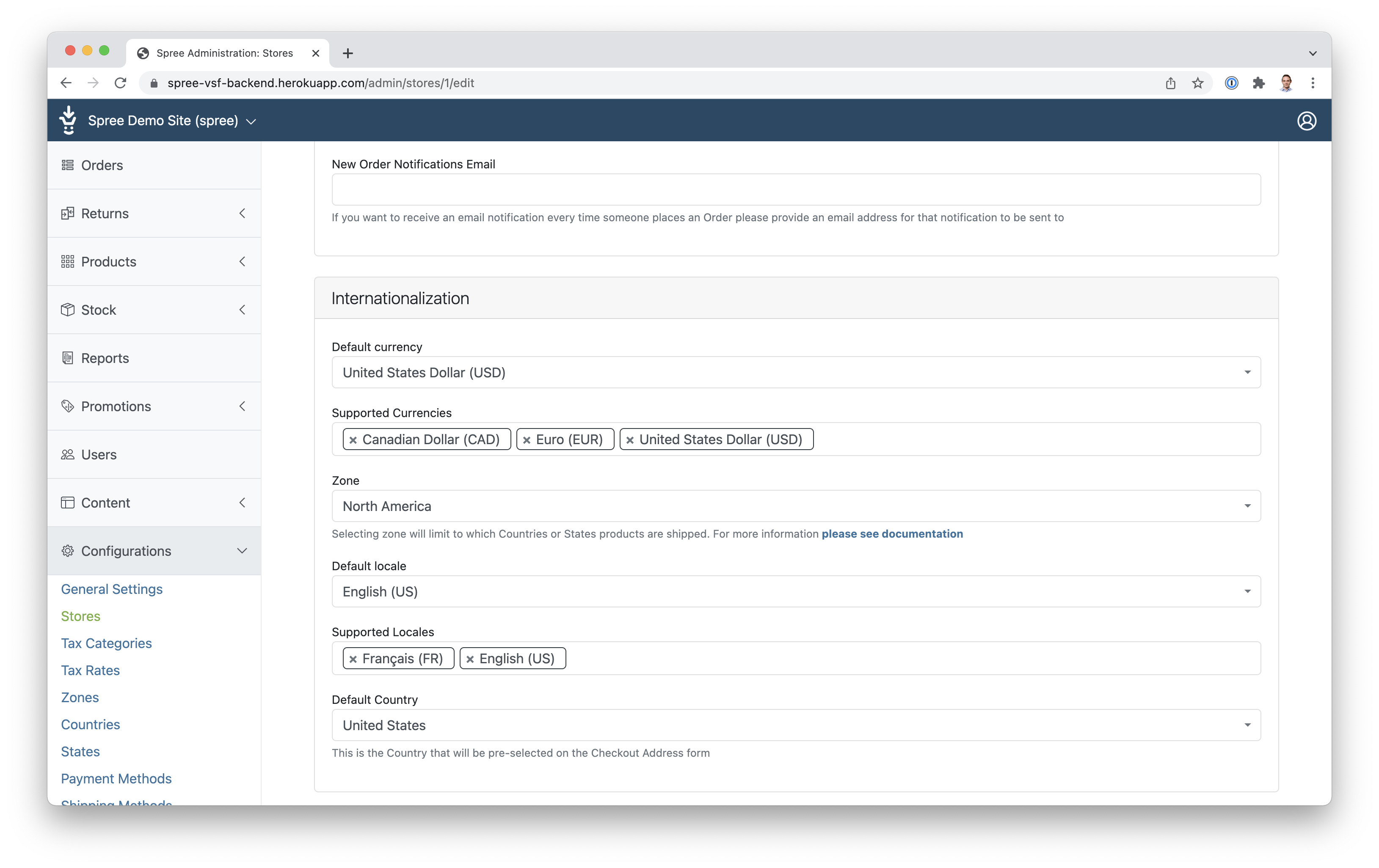 Configuring multiple currencies in Spree