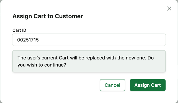 Bind cart to customer