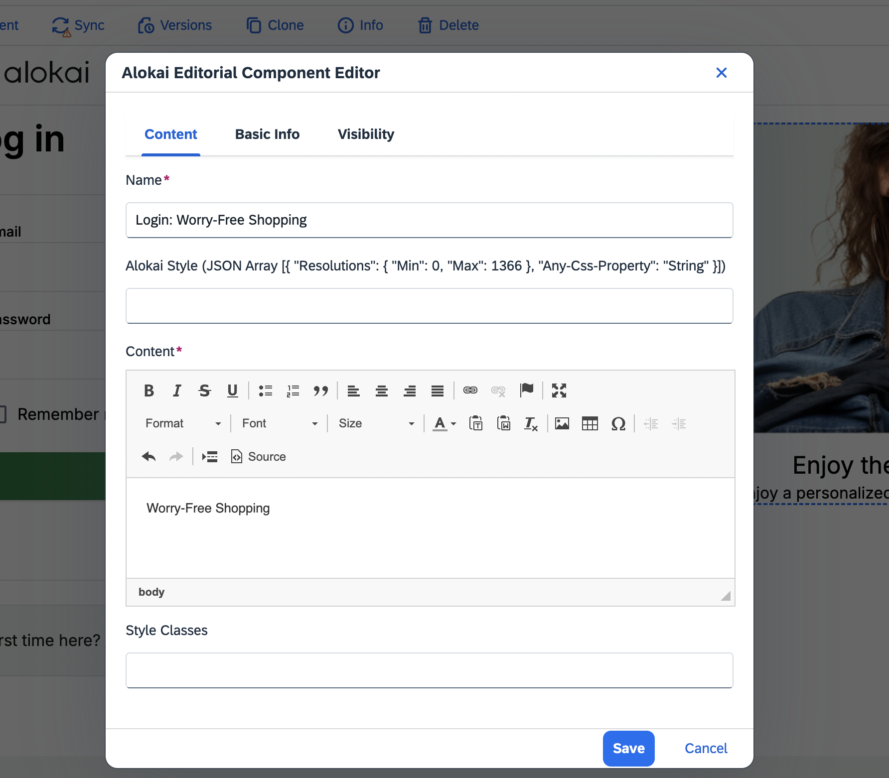 Grid icon caption editor