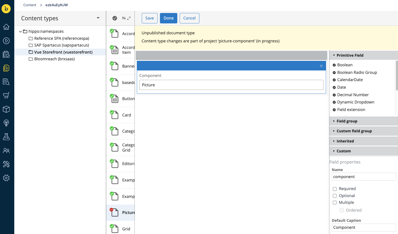 Adding component field