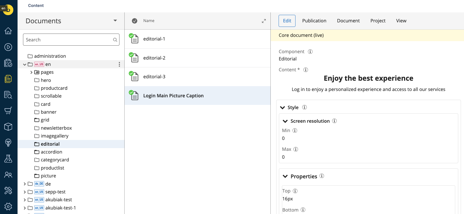 Create editorial document