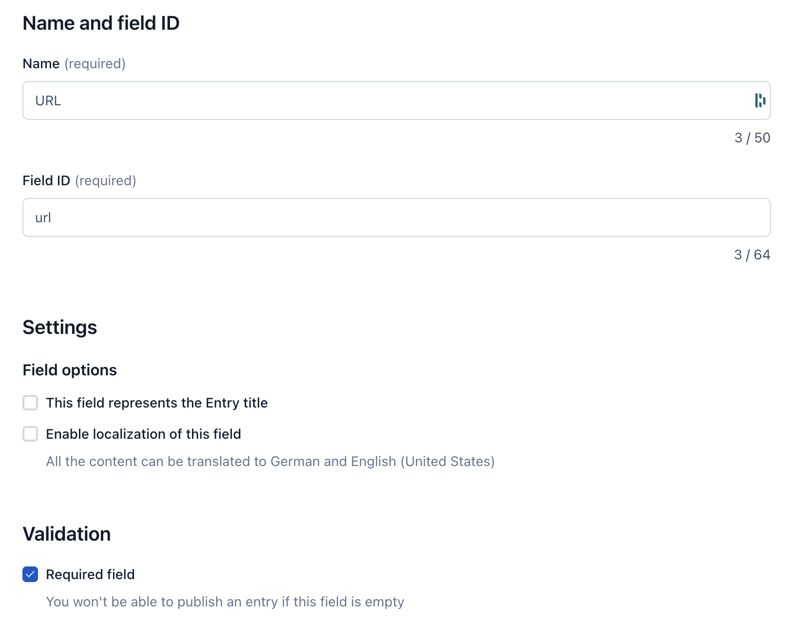 Content Type fields