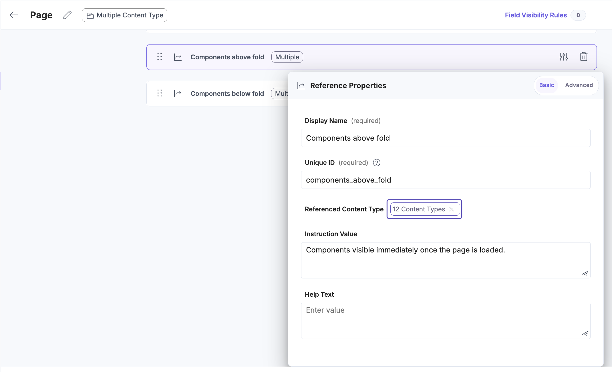Add component to components above fold