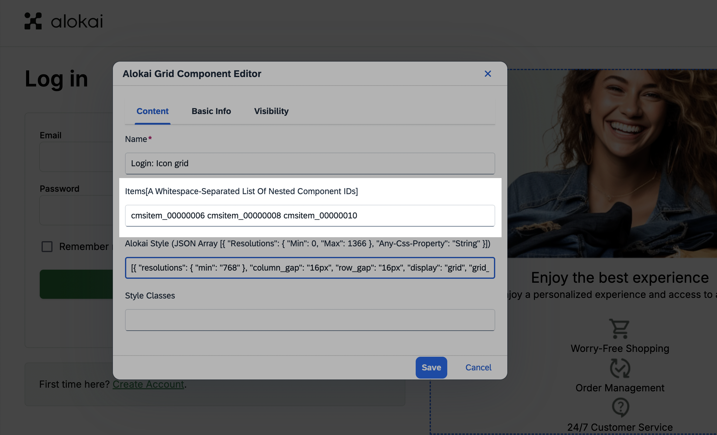nested components IDs list
