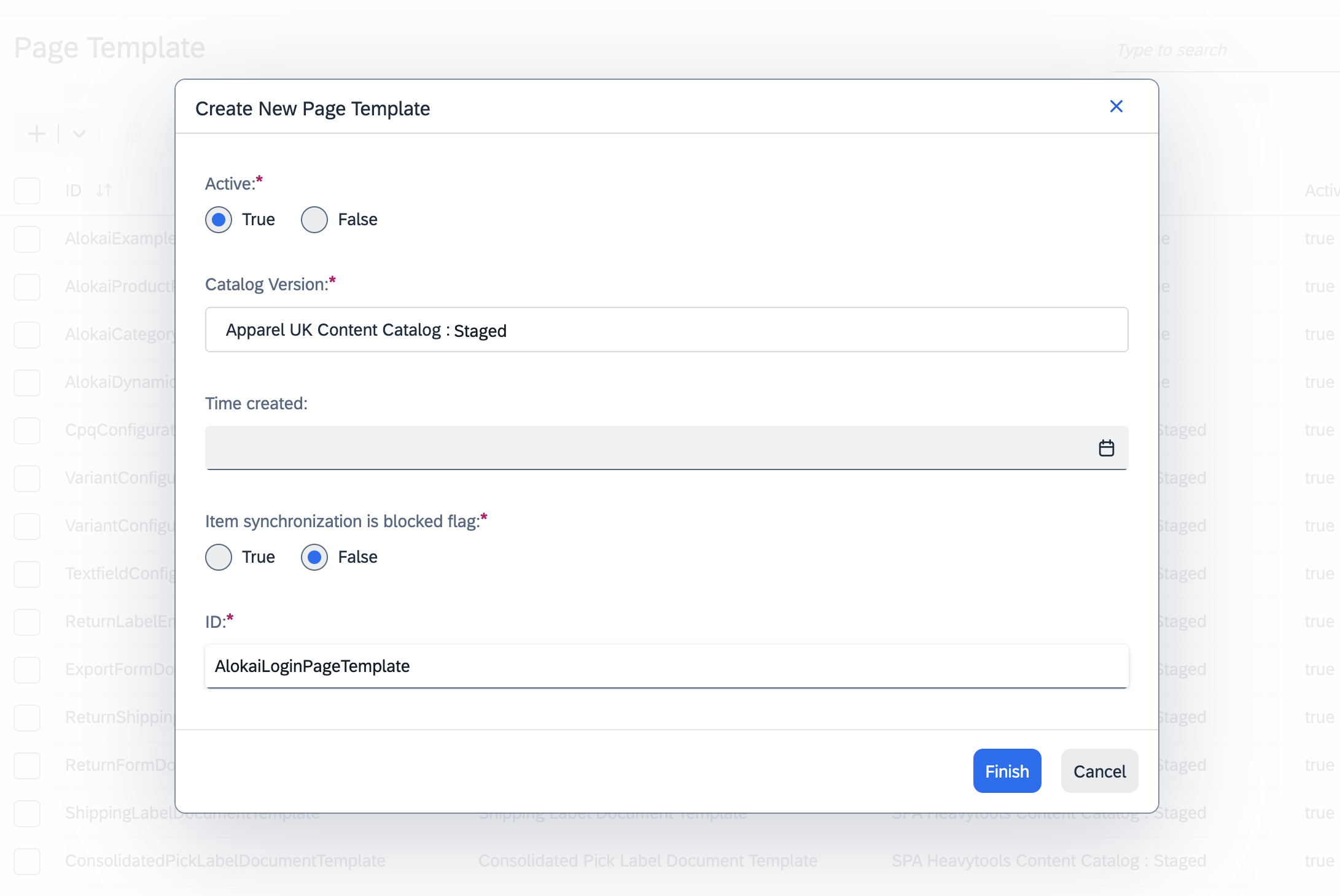 create a page template