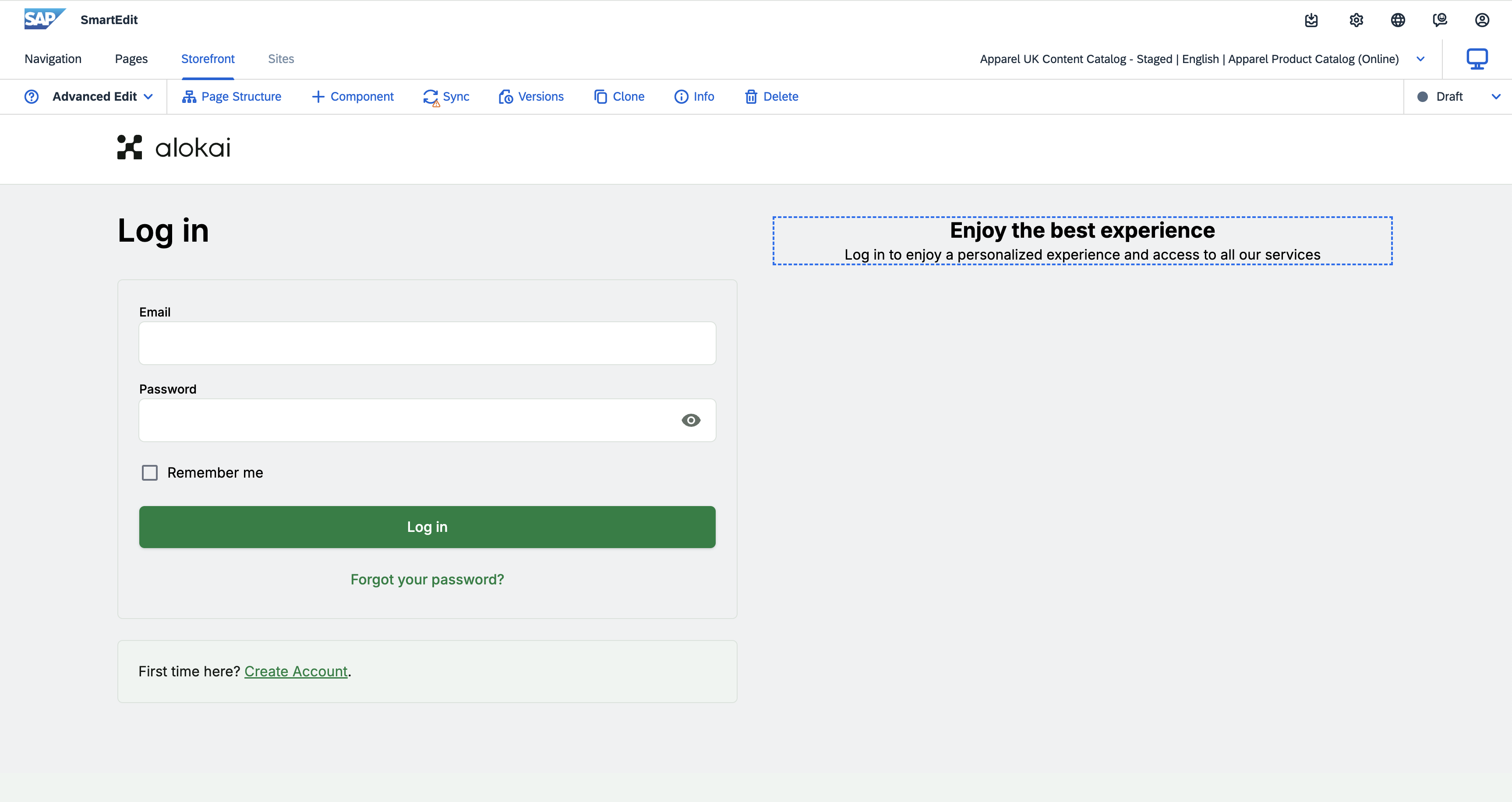 set editorial component properties