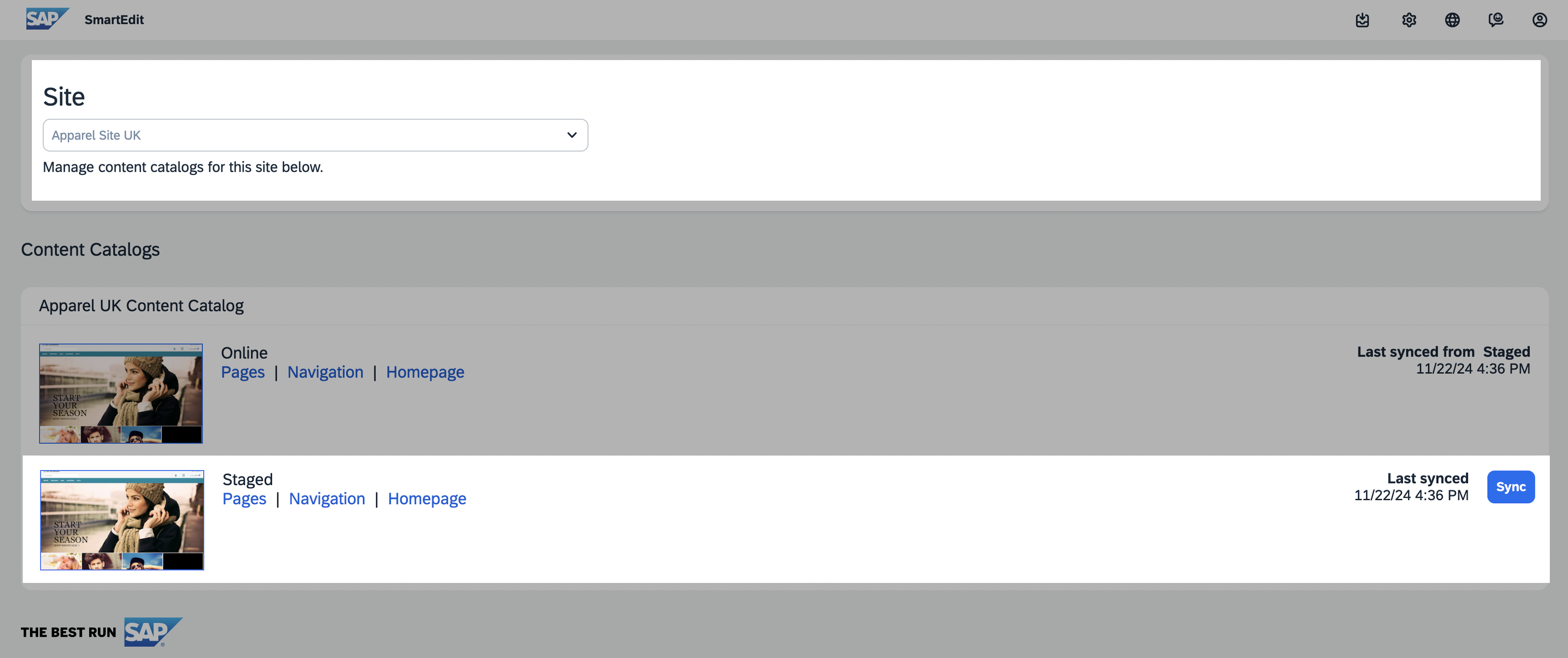 SmartEdit starting page
