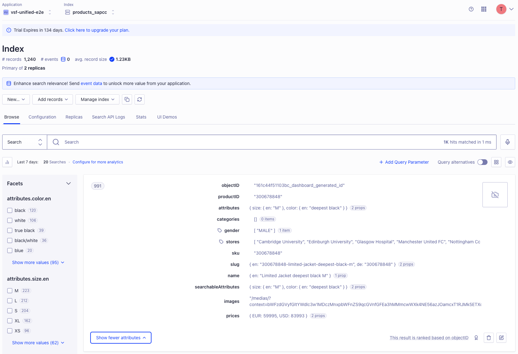 Algolia Setup for SAPCC